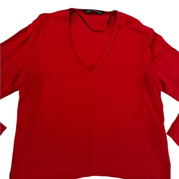 Zara Woman Red Long Sleeve Top Size M - Picture 11 of 17